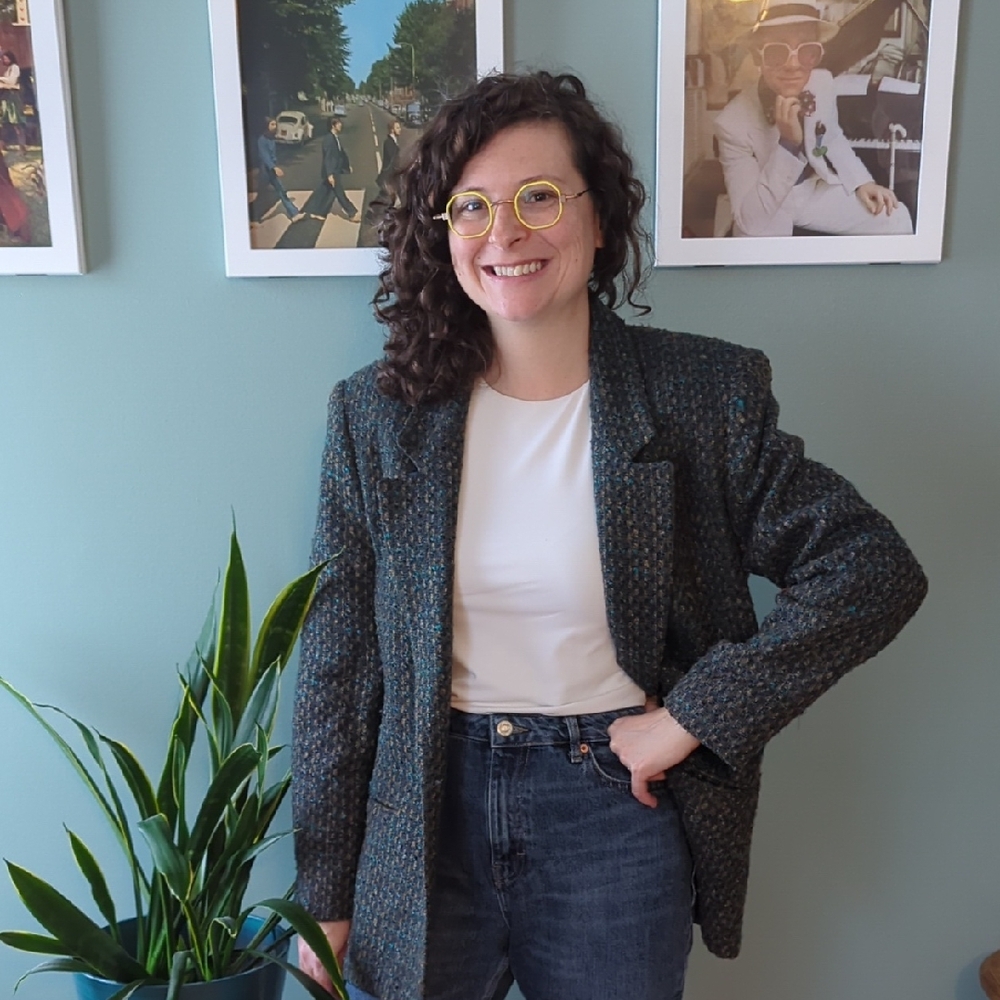 Vintage Allure Blue Tweed Blazer